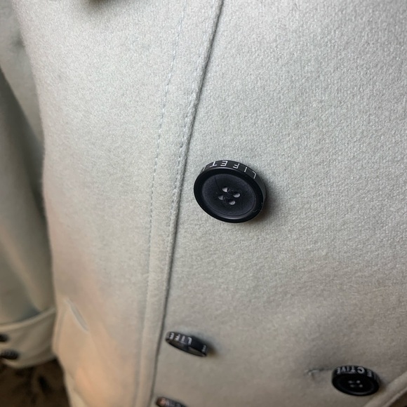 Women’s Medium Wool Peacoat Double-Breasted Cream Collegiate Light Academia Y2K - Picture 4 of 9